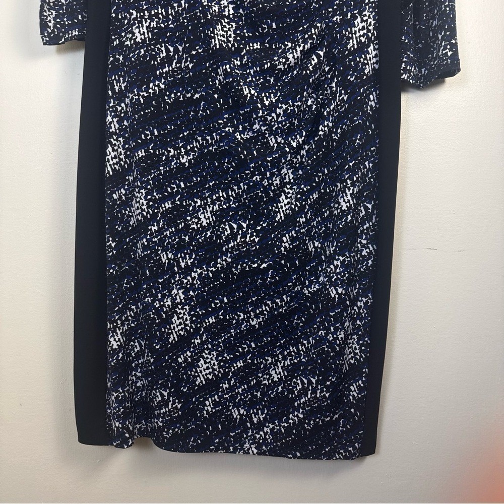 Black Label by Evan-Picone Womens White Patterned Dress‎ sz 12 Bodycon Stretch - Picture 9 of 11